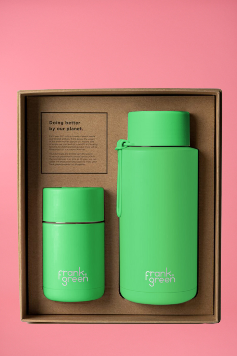 E24S24C - FRANK GREEN GIFT SET (10oz + 34oz) - NEON GREEN