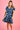 VGLD219 - CAP SLEEVE BUTTON DRESS - TROPICAL FIESTA NAVY