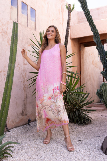 VLSD421 (66080) - VENICE SILK DRESS - ROSA