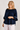 VBLT113 - ROUCHED BELL SLEEVE TOP - NAVY