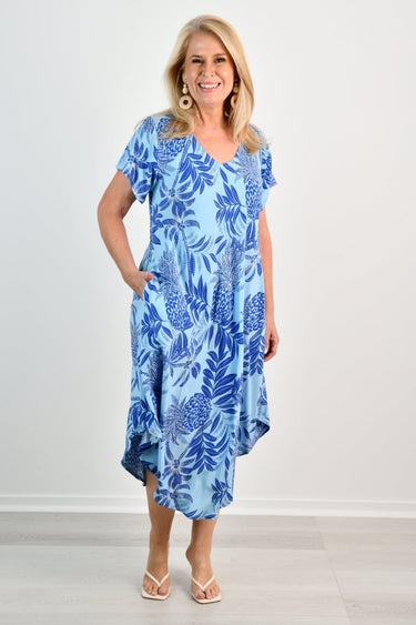 VBLD083 - GREAT HARBOUR DRESS - BLUE BAHAMA