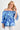 VBLT113 - ROUCHED BELL SLEEVE TOP - BLUE BAHAMA