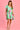 VGLD219 - CAP SLEEVE BUTTON DRESS - PARADISE PETALS GREEN