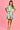 VGLD219 - CAP SLEEVE BUTTON DRESS - PARADISE PETALS GREEN