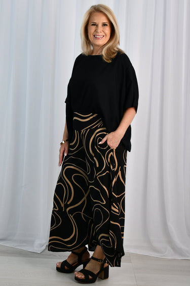 VBLP106 - SYDNEY WIDE LEG PANT - GOLDEN SWIRL