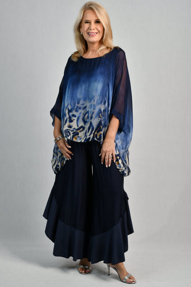 VLSP180 (2633) -  ALLEGRA SILK PANT - NAVY