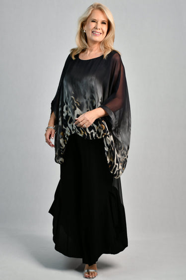 VLSP180 (2633) -  ALLEGRA SILK PANT - BLACK