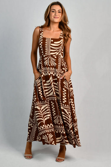VGLD313 - EMILY MAXI DRESS - TRIBAL ARTISAN BROWN
