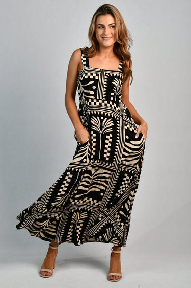 VGLD313 - EMILY MAXI DRESS - TRIBAL ARTISAN BLACK
