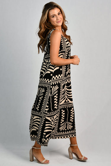VGLD511 - CASSIE MAXI DRESS - TRIBAL ARTISAN BLACK