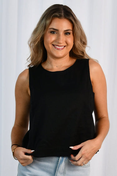VJHT394 - MIMI TANK TOP - BLACK