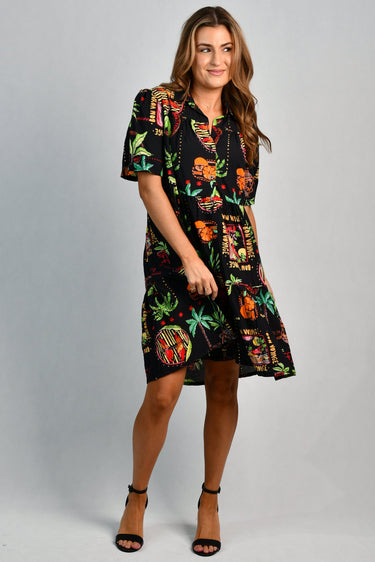 VGLD170 - VICTORIA DRESS - SOLEIL CITRUS BLACK