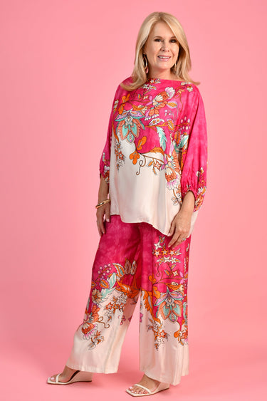 VLST620 (6669) - LISA SILK TOP - PINK FLORAL