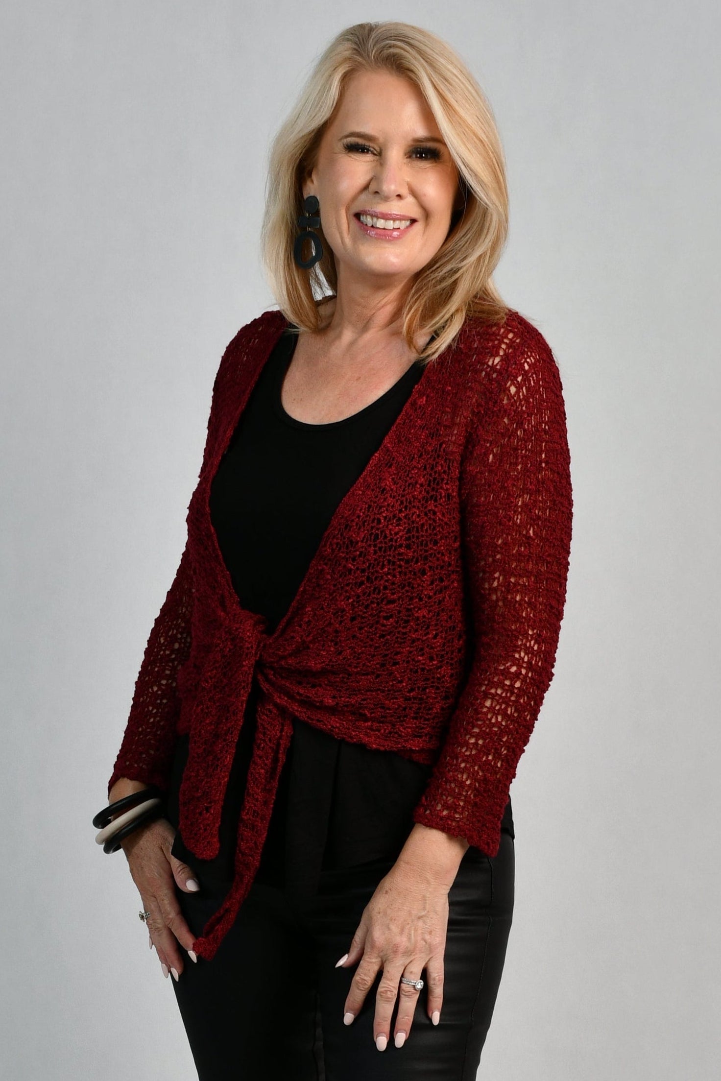 VBLJ068 - AMELIA KNIT JACKET - WINE – GO GIRL