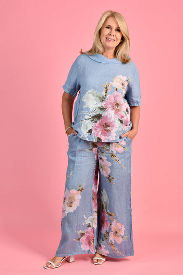 VLSP360 (8450) - COMO LINEN PANT - JEAN BLUE