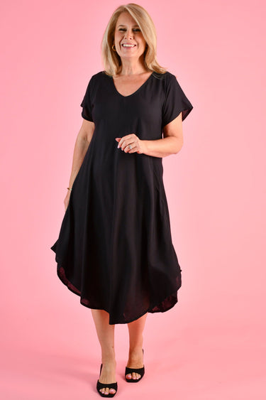 VBLD083 - GREAT HARBOUR DRESS - BLACK
