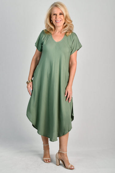 VBLD083 - GREAT HARBOUR DRESS - SOFT KHAKI