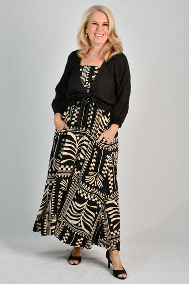 VGLD313 - EMILY MAXI DRESS - TRIBAL ARTISAN BLACK