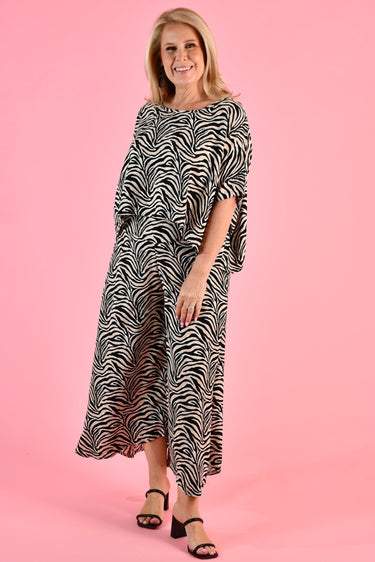 VBLP106 - SYDNEY WIDE LEG PANT - MIDNIGHT SAFARI