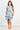 VGLD219 - CAP SLEEVE BUTTON DRESS - COCOA HIBISCUS BLUE