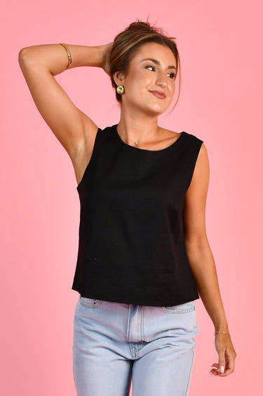 VJHT394 - MIMI TANK TOP - BLACK