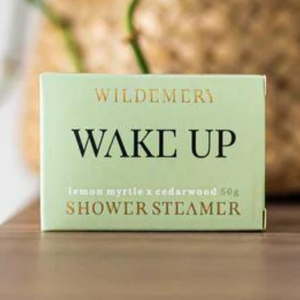 WILD EMERY SHOWER STEAMER - WAKE UP - LEMON MYRTLE X CEDARWOOD