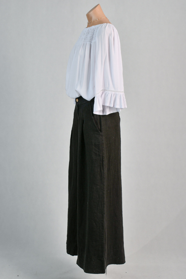 VLSP130 (12786) - CAMILLA LINEN PANT - BLACK