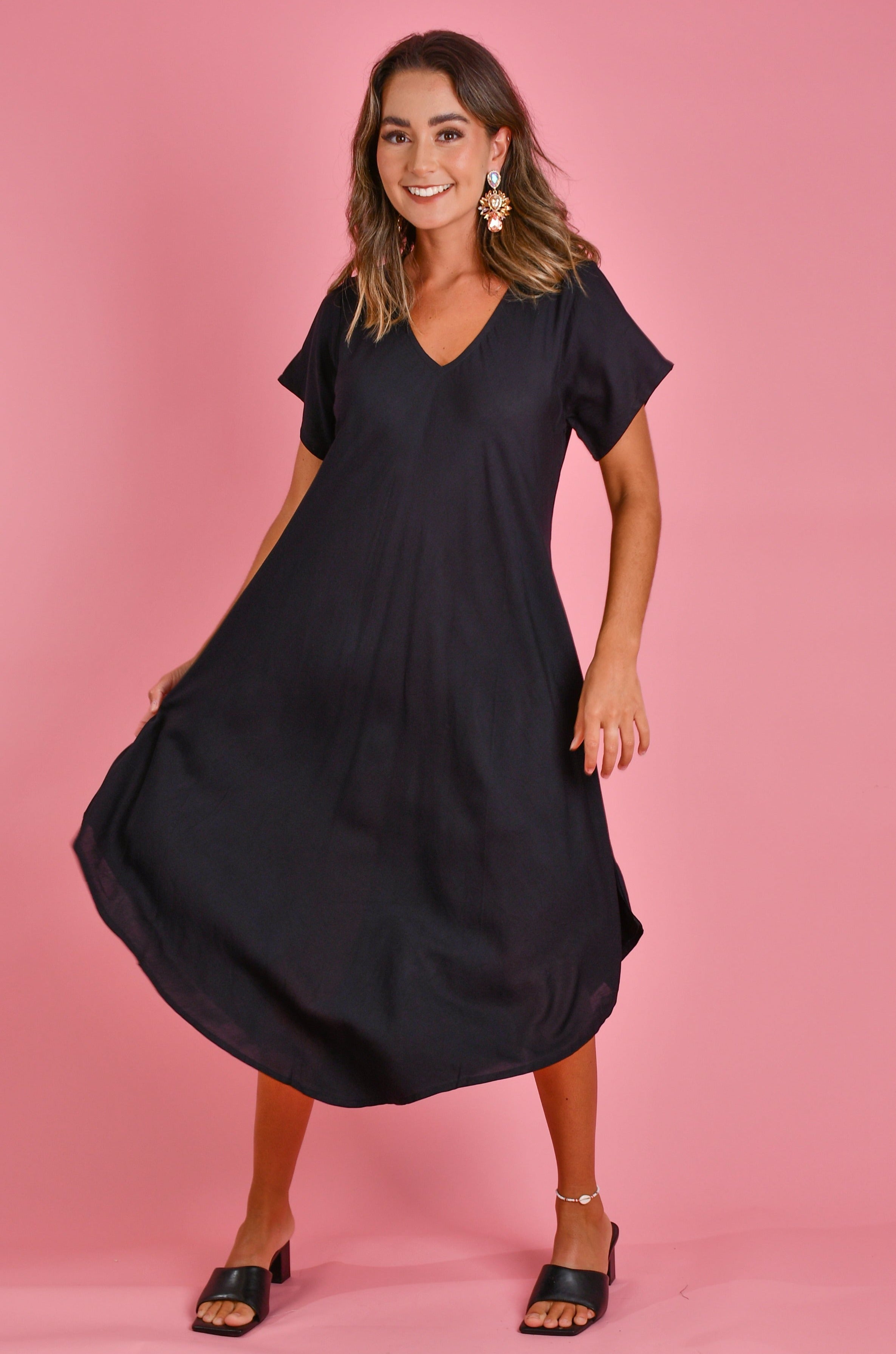 VBLD083 - GREAT HARBOUR DRESS - BLACK