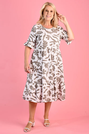 VBLD250 - PARADISE DRESS - CORAL WHITE