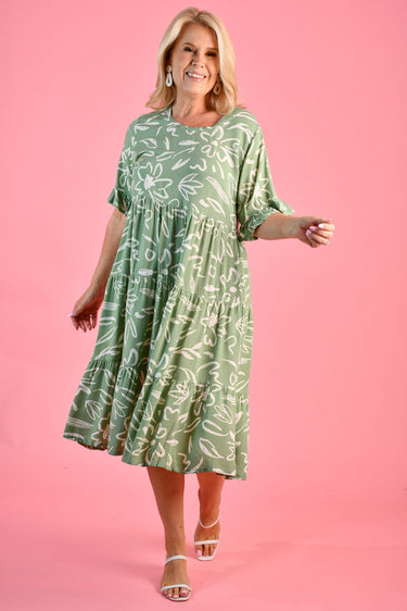 VBLD250 - PARADISE DRESS - PICASSO'S GARDEN SAGE