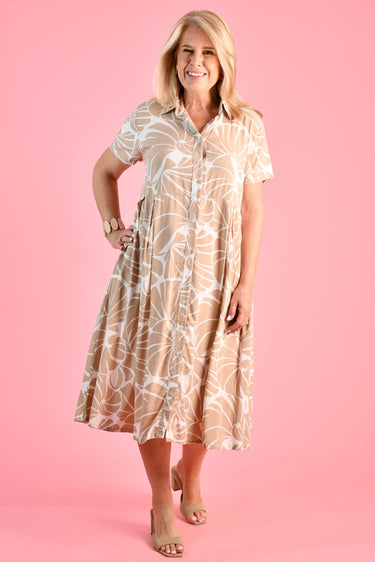 VBLD589 - FREYA MIDI DRESS - SEASHELL NATURAL