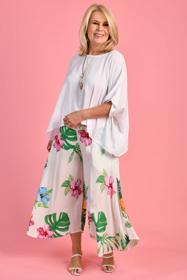 VBLP106 - SYDNEY WIDE LEG PANT - TROPICANA WHITE