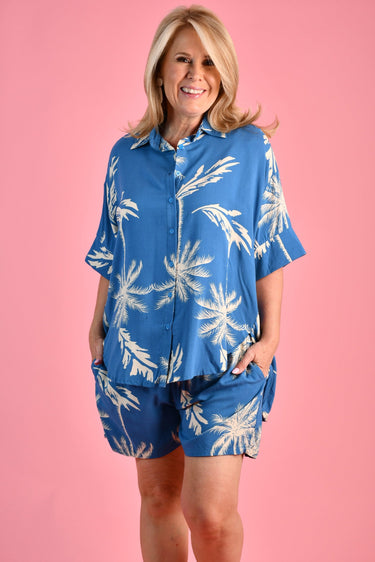 VBLH001 - SAILING SHORTS - ISLAND PALM BLUE