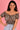 VGLT106 - PEASANT TOP WITH ROUCHED HEM - CHEETAH TAN