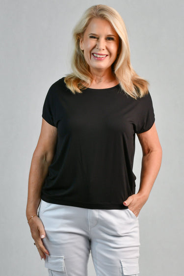 VGLT117 - BAMBOO ROUND NECK TEE SHIRT - BLACK