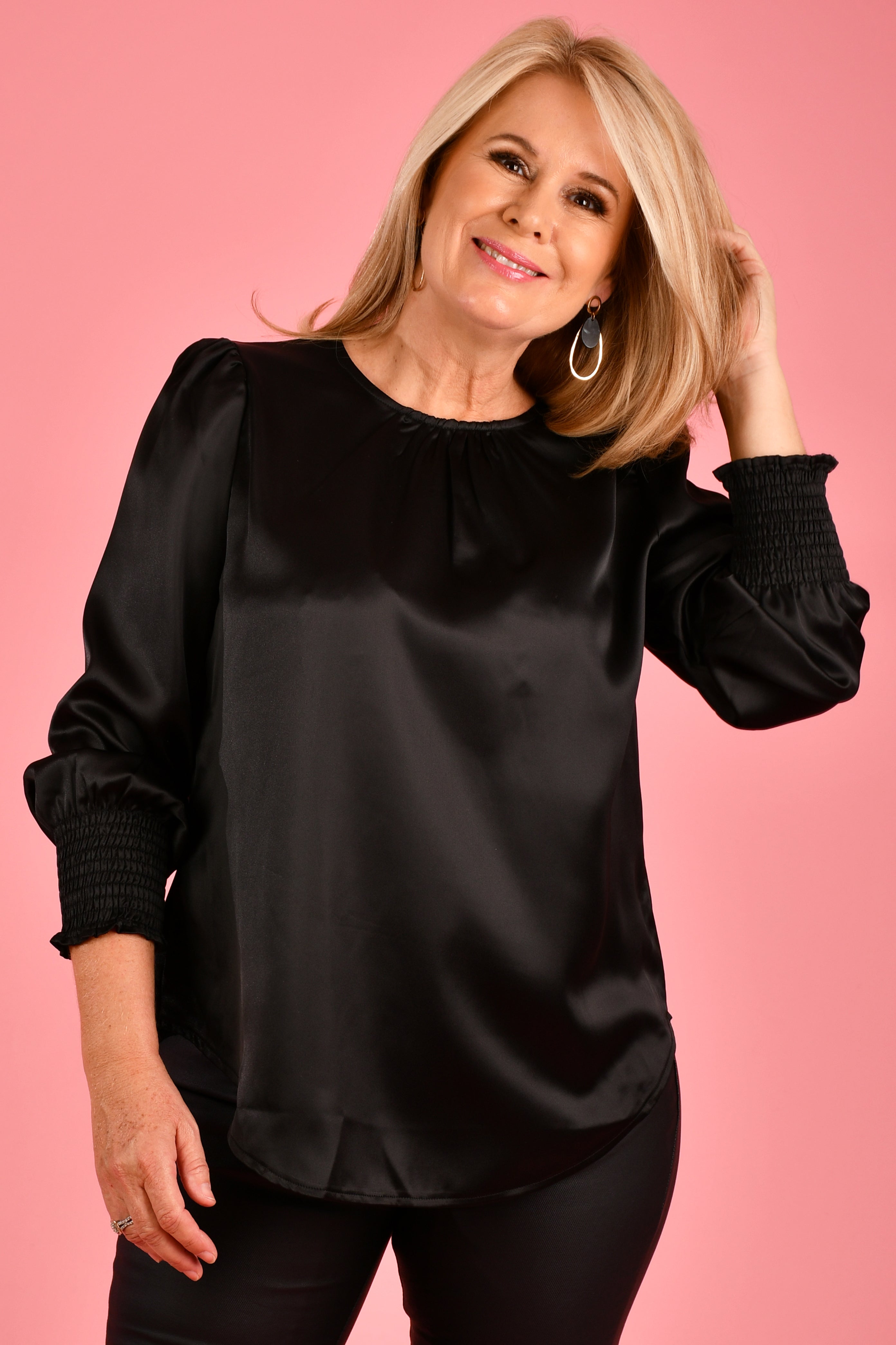 VLST003 - ANNALISE BLOUSE - BLACK